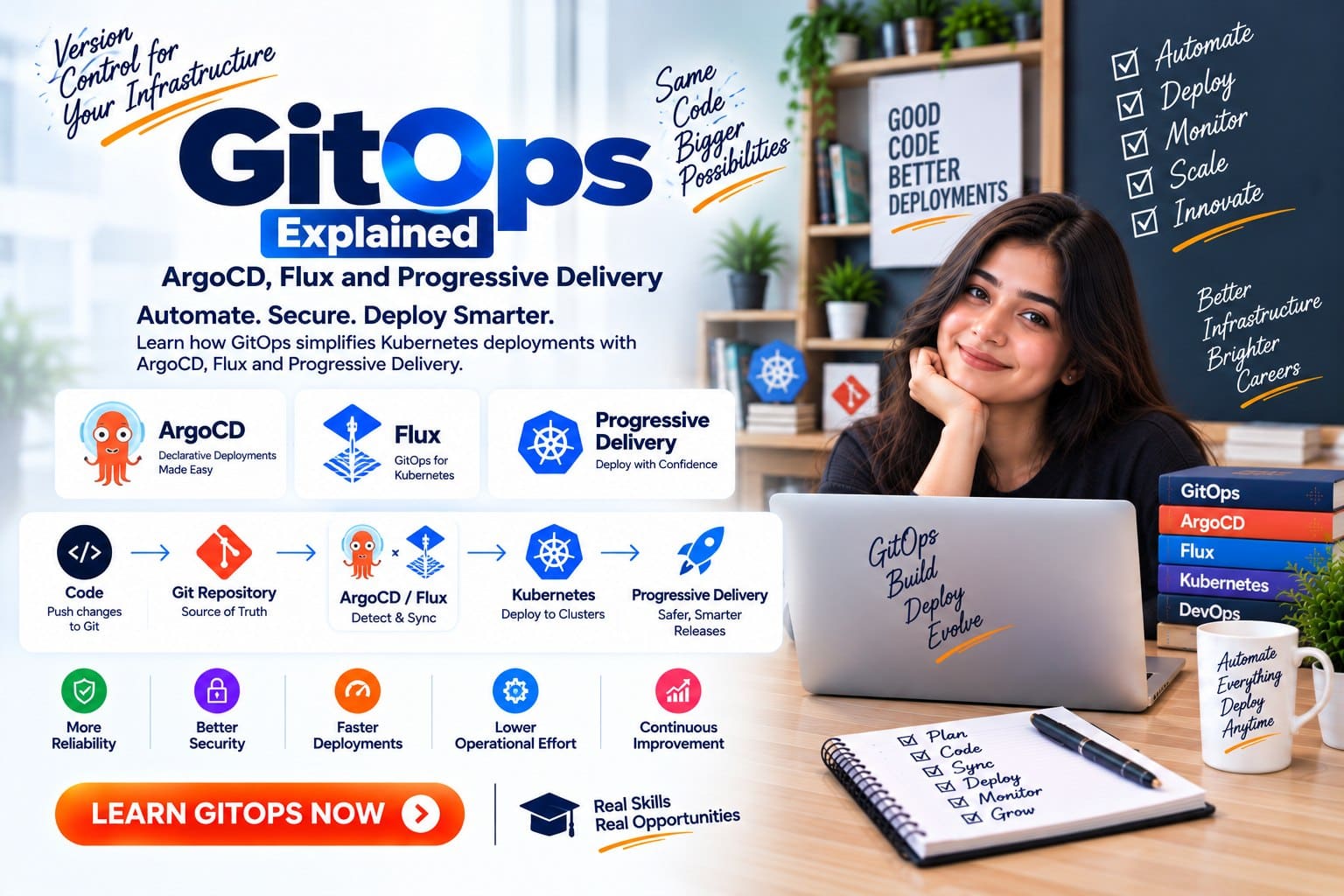 GitOps Explained: ArgoCD, Flux and Progressive Delivery GitOps Explained: Argo CD, Flux & Progressive Delivery