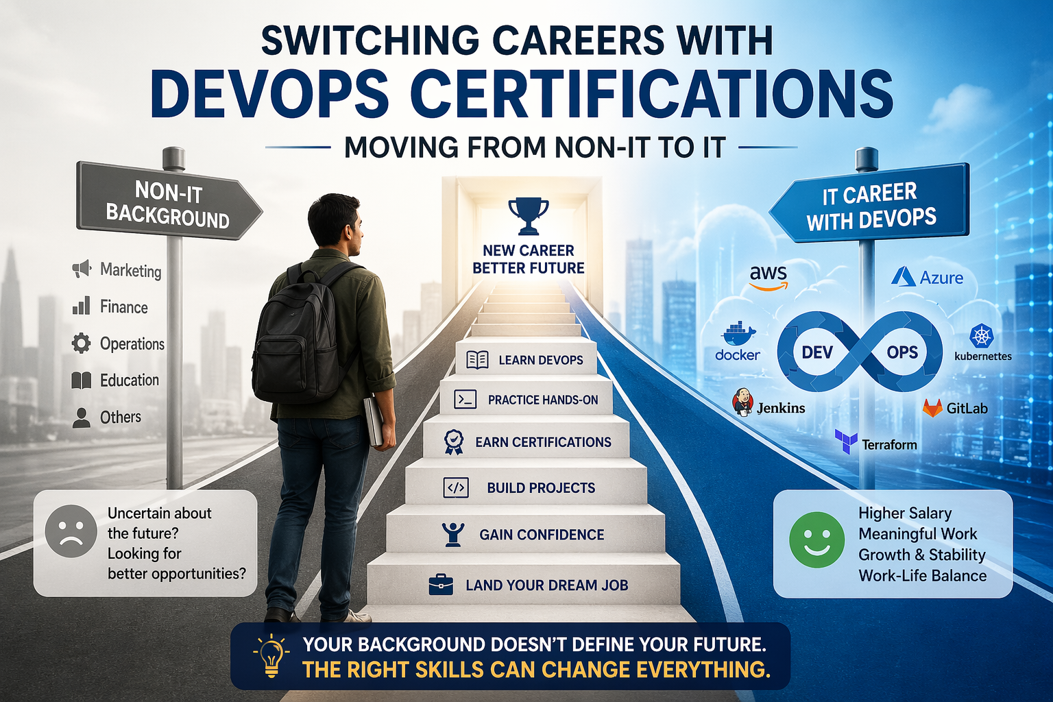 Switching careers from Non-IT to IT with DevOps certifications in 2026 — complete roadmap for career changers in India